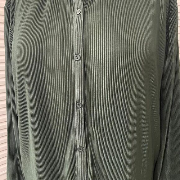 Nine.Eight Plisse Pleat Shirt and Pants Set, Sycamore Green. Size 3X NEW! - Picture 6 of 10